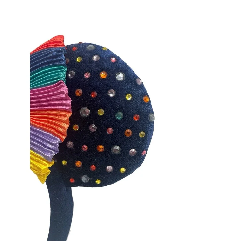 Disney Parks Minnie Mouse Rainbow Pride Jeweled Navy Ears Headband